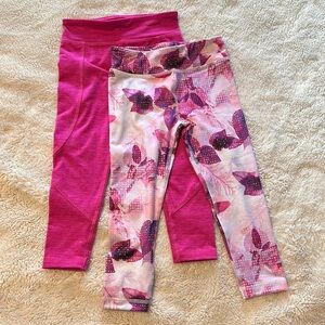 Like new - 2 pairs of Jumping Beans Pink Leggings Stretchy Athletic Wear 4T